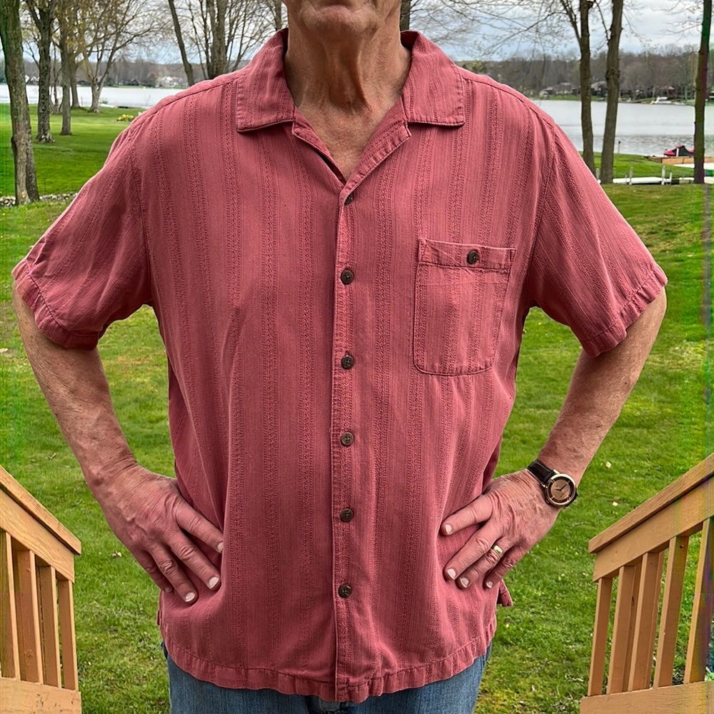 Vintage Caribbean Joe silk shirt L